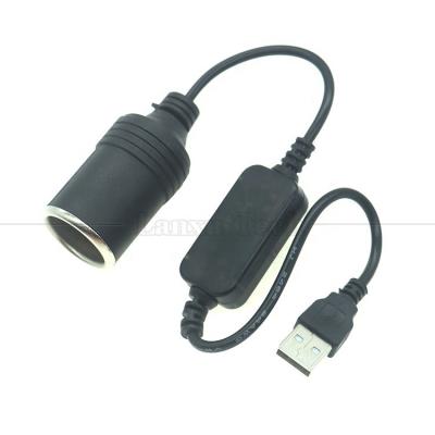 China High Quality 12W 5V USB to 12V Converter Cigarette Plug Lighter Socket Cable Adapter with Led Voltage Module for sale