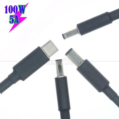 China 20V 5A 100W Dual E Mark Chip PD Carregamento USB Tipo C para DC Adaptador de cabo de laptop para HP Asus Lenovo Dell à venda