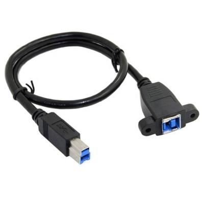 China Screw Locking Stud Male To Female Panel  Mount USB 3.0 Type B Printer Extension Cable for sale