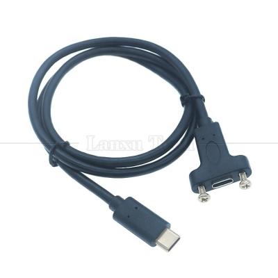 China Customization USB3.1 Gen2 Screw Locking Stud USB Type C 3.1 Panel Mount Extension Cable for sale