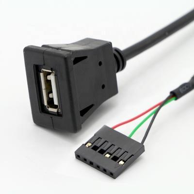 Cina Snap Panel Mount USB Femminile Socket per Dupont connettore cavo di filo in vendita