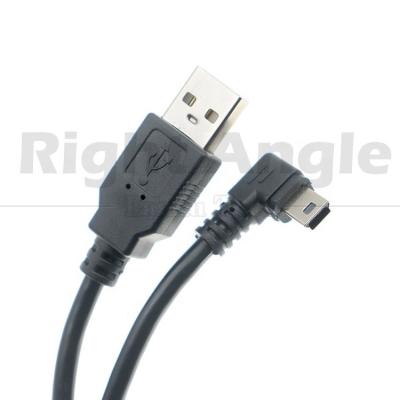 China Customized 1m 2m 3m 90 Degree Up Down Left Right Angle Data Charging USB A Male to Mini 5pin USB Extension Cable for Camera for sale