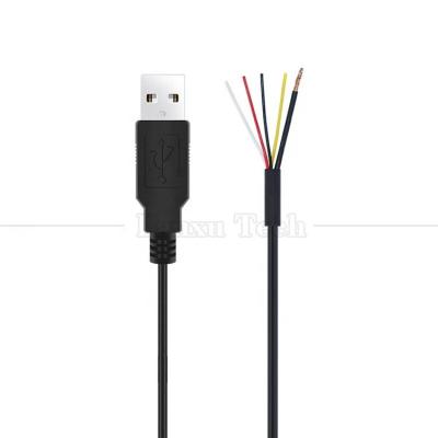 China Shield USB A Male to 4 Bare Wires Open End Pigtail Cable for sale