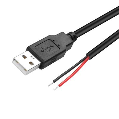 China 5V USB para abrir cables desnudos de lata despojados de cables de carga de energía de cola de cerdo para lámpara de luz de banda LED en venta