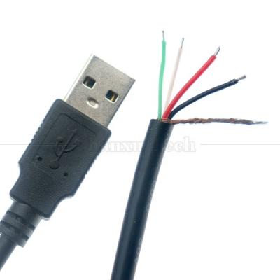 China Fabricación a medida USB A macho a desnudo alambre desnudo de extremo abierto de cables de cola de cerdo en venta