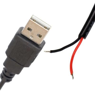 China USB 2.0 Un macho para abrir despojado de 2 soldadura enlatada alambre desnudo del extremo del cable de cola de lechón en venta