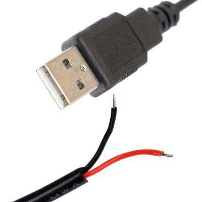 China OEM USB 2.0 Un macho para abrir soldadura despojada enlatada desnudo 2 cables de carga de energía de extremo de alambre en venta