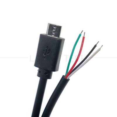 Κίνα OEM Custom Micro B V8 5 Pin USB αρσενικό για να ανοίξει Pigtail γυμνά καλώδια καλώδιο προς πώληση