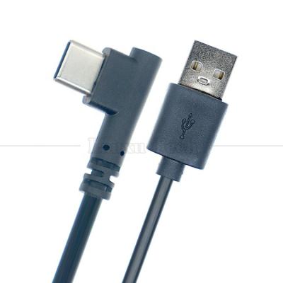 중국 고품질 1M 2M 3M 5M 2A 24AWG 90도 직각 USB C형 케이블 판매용