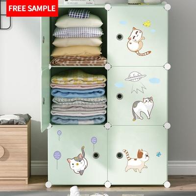 China Hot Sale Diy 6 Doors (Size) New Item Adjustable Storage Plastic Foldable Kid's Furniture Cute Cute Baby Disassemble Deuba Plastic Portable Wardrobe for sale