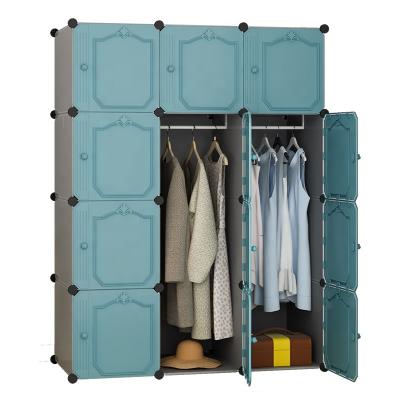 China Modern Home Adjustable Set Wardrobe (Size) Space Saving Wardrobe Bedroom Locker Board Plastic Storage Cabinet With Thickened Door for sale