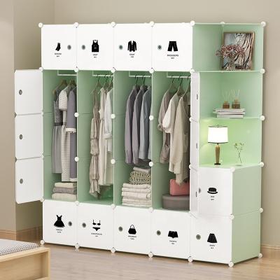 China Hot sale adjustable high quality plastic wardrobe big and dustproof storage cube waterproof (waist) in low price with shelf for sale