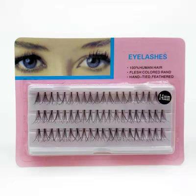 China Natural Factory Direct Handmade Single 8/10/12/14mm Eye Lashes 100% Natural Thin False Hair Lashes for sale