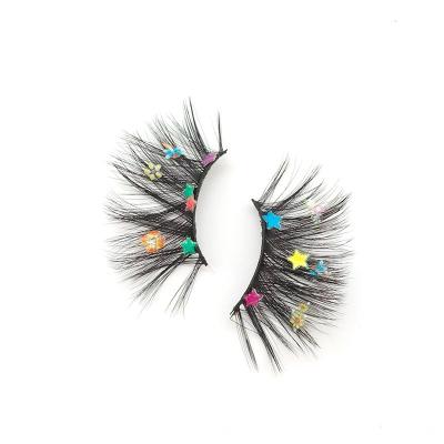 China Glitter & Wholesale Shimmery False Eyelashes Fluffy Mink Sequin False Eyelashes Glitter Flower Star False Eyelashes With Sequin Stickers for sale