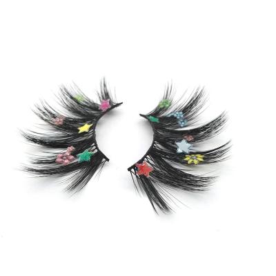 China Glitter & Wholesale Shimmery Hairy Sequin False Eyelashes Mink False Eyelashes With Sequin Stickers For Christmas Halloween for sale