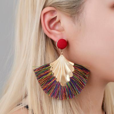 China CLASSIC hot sale fashion design ripple drop earrings boho notched tassel earrings for sale