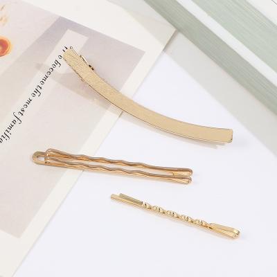 China Wholesale 2022 fashion girl hairpin set simple 3PC metal word clip clip hair clips hairpins accessories set for women for sale