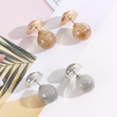 China FASHIONABLE Top Irregular Natural Gemstone Earrings Shape Texture Jewelry Spherical Gemstone Earrings for sale