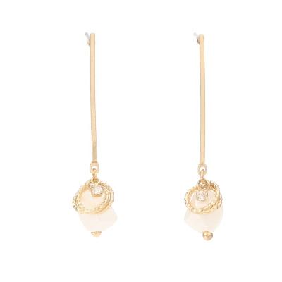 China Best Selling CLASSIC Classic Stick Pearl Earrings Gold Plated Stud Earrings Jewelry Design Earrings for sale