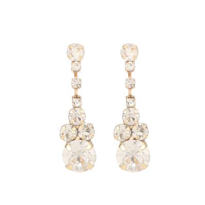 China 2022 Sexy Romantic Wedding Bridal Jewelry Zircon Luxury Diamond Dangle Stud Earrings For Women for sale