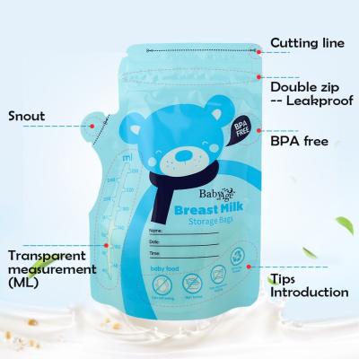 China Wholesale BPA Free Holder Zipper Pouch Breastmilk Storage Bag Disposable Baby Milk Powder Bag for sale