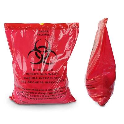 China Medical Waste Bags Specimen Bag Moisture Proof Biohazard Bag Yellow Red Biohazard Bag for sale