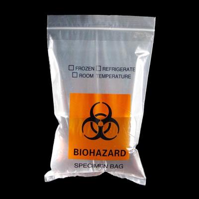 China Safety Ziplock Bag 95kpa Medical Biohazard Specimen Packing Transport Bags Laboratory Pathology Plastic Specimen Bag for sale