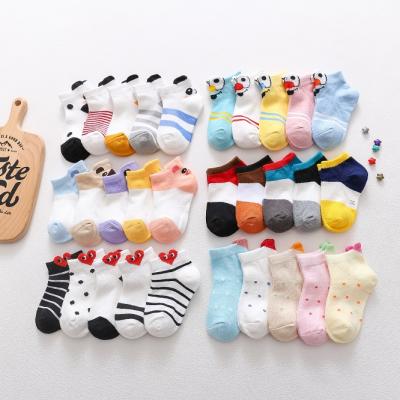 China 0-8 Year Newborn Kids Cute Animal Pattern Custom QUICK DRY Cotton 5 Pairs Pack Ankle Baby Socks for sale