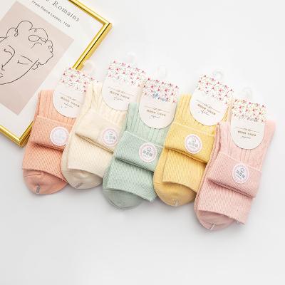 China Cotton QUICK DRY wholesale retro tube jars female winter small and fresh and warm double needle sheer socks for sale