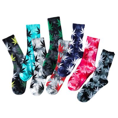 China Fashion QUICK DRY Tie Dye Breathable Deodorant Cotton Socks Autumn Winter Sports Cotton Socks for sale