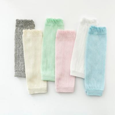 China 2022 New Design Baby Clothing High Quality Solid Color Ruffle Breathable Knit Thin Kids Mesh Leg Warmer for sale