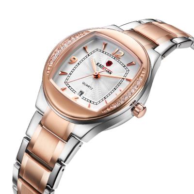 China Business Stainless Steel Calendar Rose Gold Top Brand Quartz Watch Elegant Women Day/Date KADEMAN Watches Birthday Gift For Women for sale