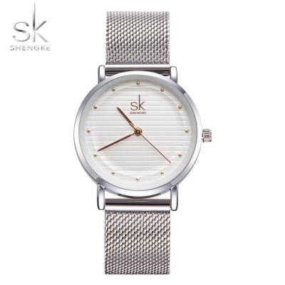 China Shengke Brand Fashion Wristwatches Women Stainless Steel Band Womens Water Resistant Dress Watches Relogio Feminino New SK Quartz Women Watch for sale