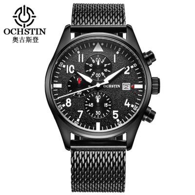 China Top Sale OCHSTIN Chronograph Sale OCHSTIN Water Resistant Stainless Steel Mesh Strap 3Atm Fashion Man Quartz Chronograph Watch kol erkek saati for sale