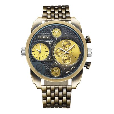 China Cheap Brand Luxury Men's Multiple Price Mens Oulm Time Zone Stainless Steel Quartz Goldlis Watch for sale