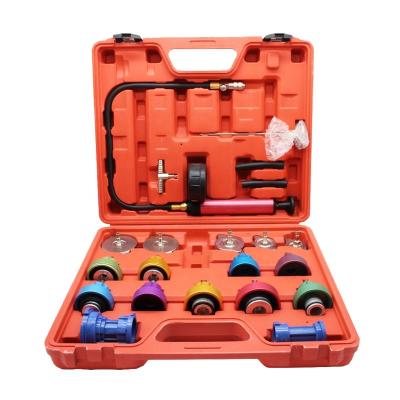 China Automobile Repair Tools 21PCS Universal Water Tank Leakage Radiator Pressure Tester Kit Auto Repair Tools for sale