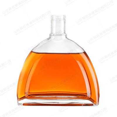 China Cheap Empty Glass Brandy Gin Spirit Glass Bottle With Vodka Screw Cap Empty Beverage Wine Bottle 500ml 750ml Wine Bottles for sale