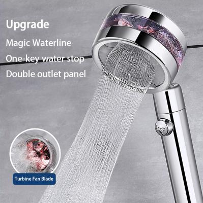 China Universal Without Slide Bar Fan Pressurization 304 Stainless Steel Panel Sealing Ring Shower Head for sale