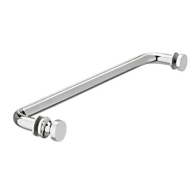 China Modern Multifunctional 304 Stainless Steel Shower Space Saving Pull Glass Door Handle With Knob for sale