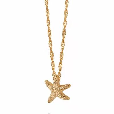 China High Quality Designer Latest Design Ladies Stainless Steel Gold Plated Starfish Pendant Necklace for sale