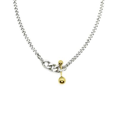 China High Quality Fashion Women Clavicle Chain Balance Ball Match Pendant Chain Stainless Steel Cuban Necklaces for sale