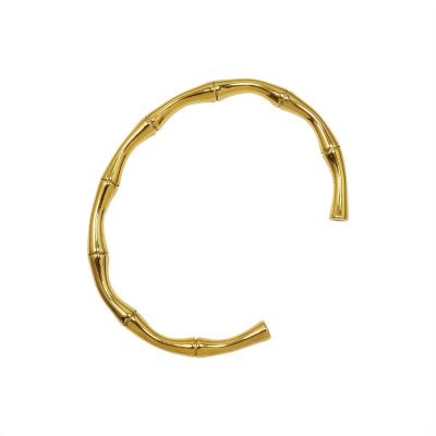 China Environmentally Friendly Stainless Steel Bangle Hot Sale Vintage Women Bamboo Cuff Open Bangle for sale