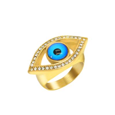 China High Quality New Creative Ring Woman Stainless Steel Blue Devil's Eye Rings for sale