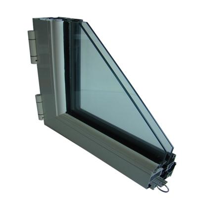 China door & Double Glazed Window And Door Frame Aluminum Building Tempered Glass Window Profile for sale