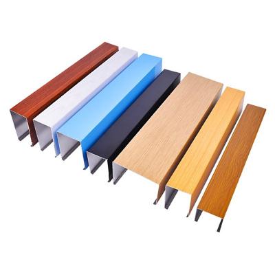 China New Designs Profiles Decorations Wood Grain U Channel Glass Fence Aluminum Suitable For Different Thickness Glass Exterior Custom Size for sale