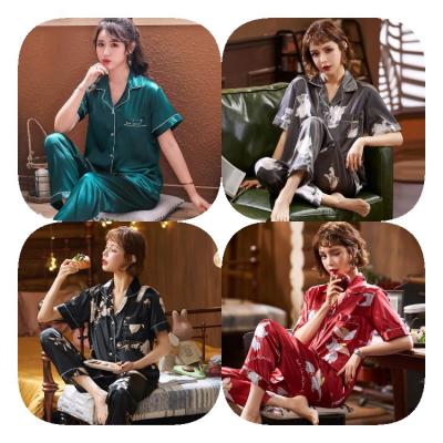 China QUICK DRY ladies home wear women's short sleeve pajamas pants suit women wholesale for sale