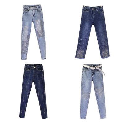 China Wholesale high quality QUICK DRY rhinestone women's jeans for sale