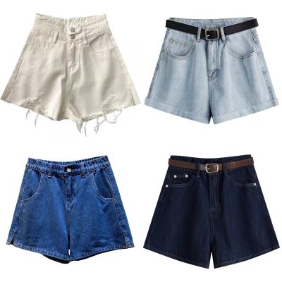 China Fashion Hot Popular Women's Sky Blue High Waisted QUICK DRY Jean Shorts Skinny Simple Ladies Slim Fit Denim Shorts for sale