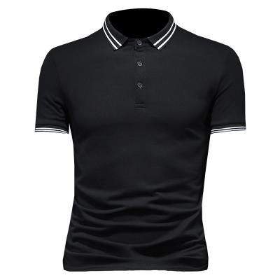 China Hot-selling Thin Solid Short Sleeve Mens Cotton Style Anti-wrinkle Summer Tops Men's Breathable T-shirt Polo Shirt for sale