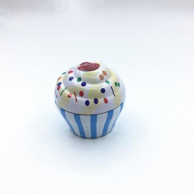 China Fancy Recycled Materials Glossy Quality Custom Printing Embossed Cake Shape Packaging Metal Tin Box Cutting Metal Tin Box for sale